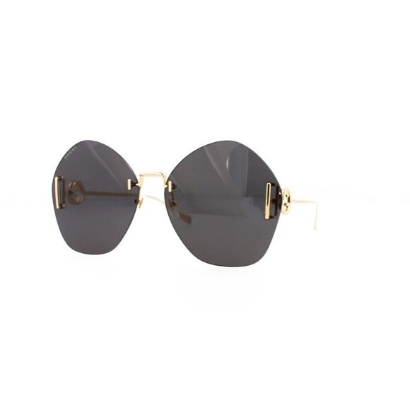 Gucci Womens Round/Oval Gold Gold Grey Fashion Designer Eyewear - Picture 1 of 5